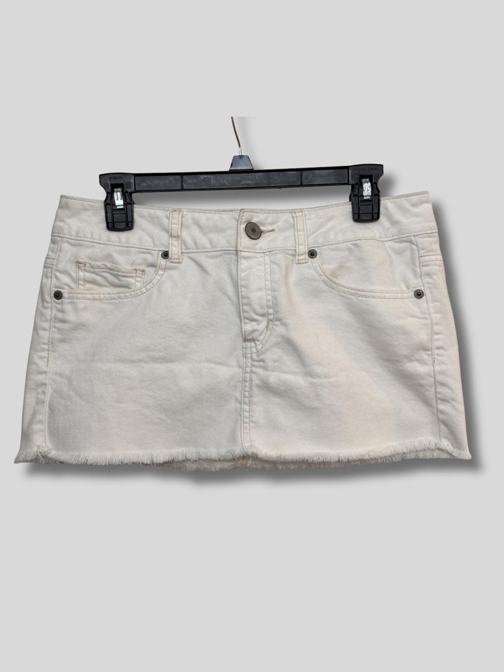 American Eagle White Stretch Denim Mini Skirt